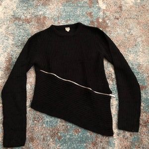 black zipper sweater